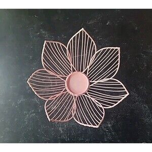 Pink Metal Lotus Candleholder